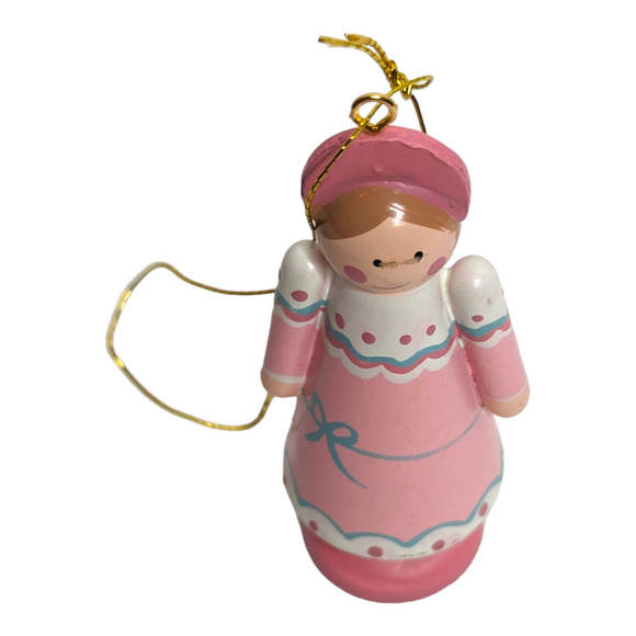 Avon 80s The Nutcracker 3in Clara Pink Vintage Wooden Christmas Ornament - Picture 6 of 9